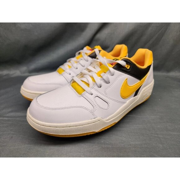 Nike Men's Full Force Low Sneakers Leather White Gold Black Size 10 NEW IN BOX - Picture 4 of 12